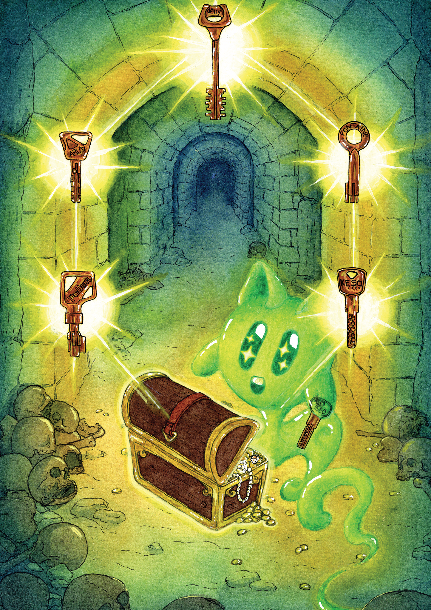 The Six of Keys - Print