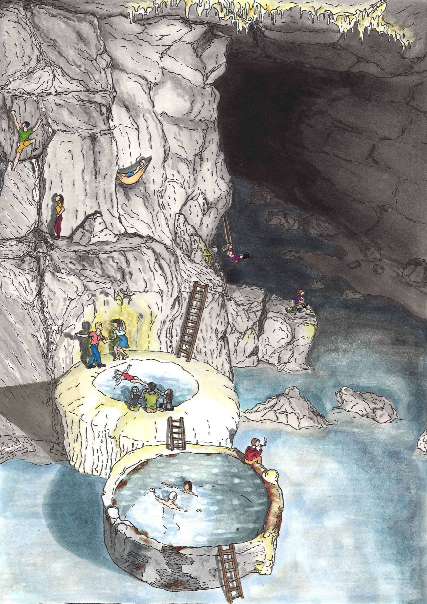 On an outing in the quarry - Print